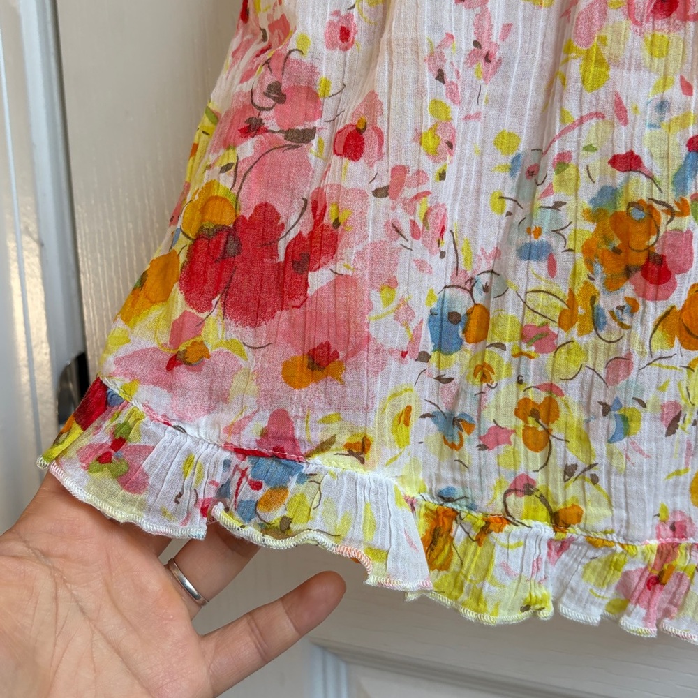 Old Navy Women's XS Multicolor Floral Tank Top Ruffle Neckline - Picture 5 of 7